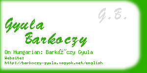 gyula barkoczy business card